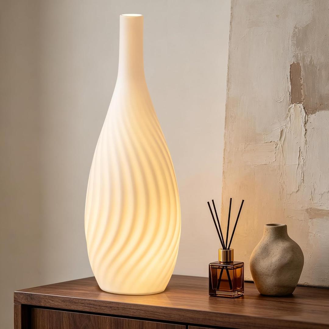 Hamucd Modern Ceramic Decorative Table Lamp for Bedroom Living Room - Longa