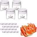 Luvan 4 Pieces Butter Warmers,Butter Warmers For Seafood with 20 Pieces Tealight Candles,Ceramic Butter Warmer Set for Chocolate or Cheese,Fondue- Dishwasher Safe,Microwave Safe, Oven Safe (White Round)