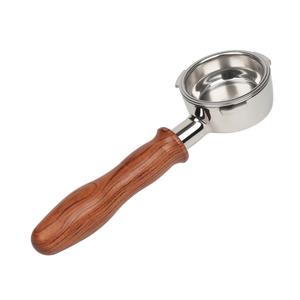 58mm bottomless portafilter with 3 Ears Compatible with CASABREWS/Gevi 58mm Espresso Machines | with Stainless Steel Filter Basket and Wooden Handle 