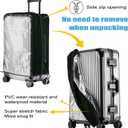 STARGAZ Clear PVC luggage cover, No Disassembly Suitcase Covers, 22 inch Zippered Luggage Cover, Waterproof carry on cover protector,luggage covers for suitcase TSA approved (Black, 22)