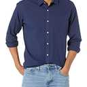 Amazon Essentials Men's Regular-Fit Long-Sleeve Casual Poplin Shirt, Navy, XX-Large