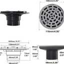 4 1/4" Shower Drain Round Brushed Nickel, Removable Grille Strainer Screws in Drain Cover, Base with Adjustable Drain Flange Kit PVC, SUS304 Stainless Steel