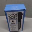 Impresa Tiki Torch Holder Stakes - 6-Pack, 10.75-Inch, Black Aluminum - Metal Ground Spikes for Outdoor Tiki Torch Stands & Solar Light Holders