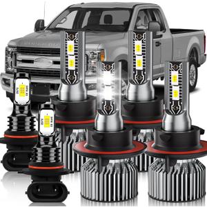 Upgraded Light Bulbs Kit Compatible For 2005-2022 Ford F250 F350 F450 F550 Super Duty, 600% Brightness 6500K White Plug-and-Play Super Bright Lights Bulbs - 6Pack