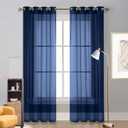 Window Treatments Volile Curtain for Bedroom 50 x 70 cm Black Out Thermal, Room Darkening for Bedroom Living Room Curtain Thermal Curtains for Bedroom, Kitchen, Nursery, Navy Blue