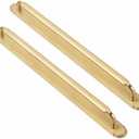 Goo-Ki 2 Pack Champagne Bronze Cabinet Handles with Backplate, 12-3/5 Inch Hole Center Kitchen Drawer Pulls with Base Plate Zinc Alloy Solid Hardware