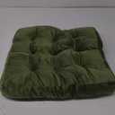 vctops Velvet Green Chair Pad Super Soft Plush Washable Square Seat Cushion for Kitchen Dining Room (Dark Green,20" x 20") (1 Count (Pack of 1))