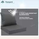 Favoyard Outdoor Seat Cushion Set 22 x 22 Inch Waterproof & Fade Resistant Patio Furniture Cushions with Removable Cover Deep Seat & Back Cushion with Tie Straps for Chair Sofa Couch