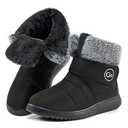 Reimferce Women Snow Boots Winter Shoes With Hook Loop Comfortable Fur Lined Boots for Women Waterproof Slip On Booties Warm Anti Slip Shoes, Size 41