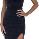 utcoco Denim Dress for Women Sleeveless Side Slit Bodycon Midi Jean Dresses for Women 2025 size M Black