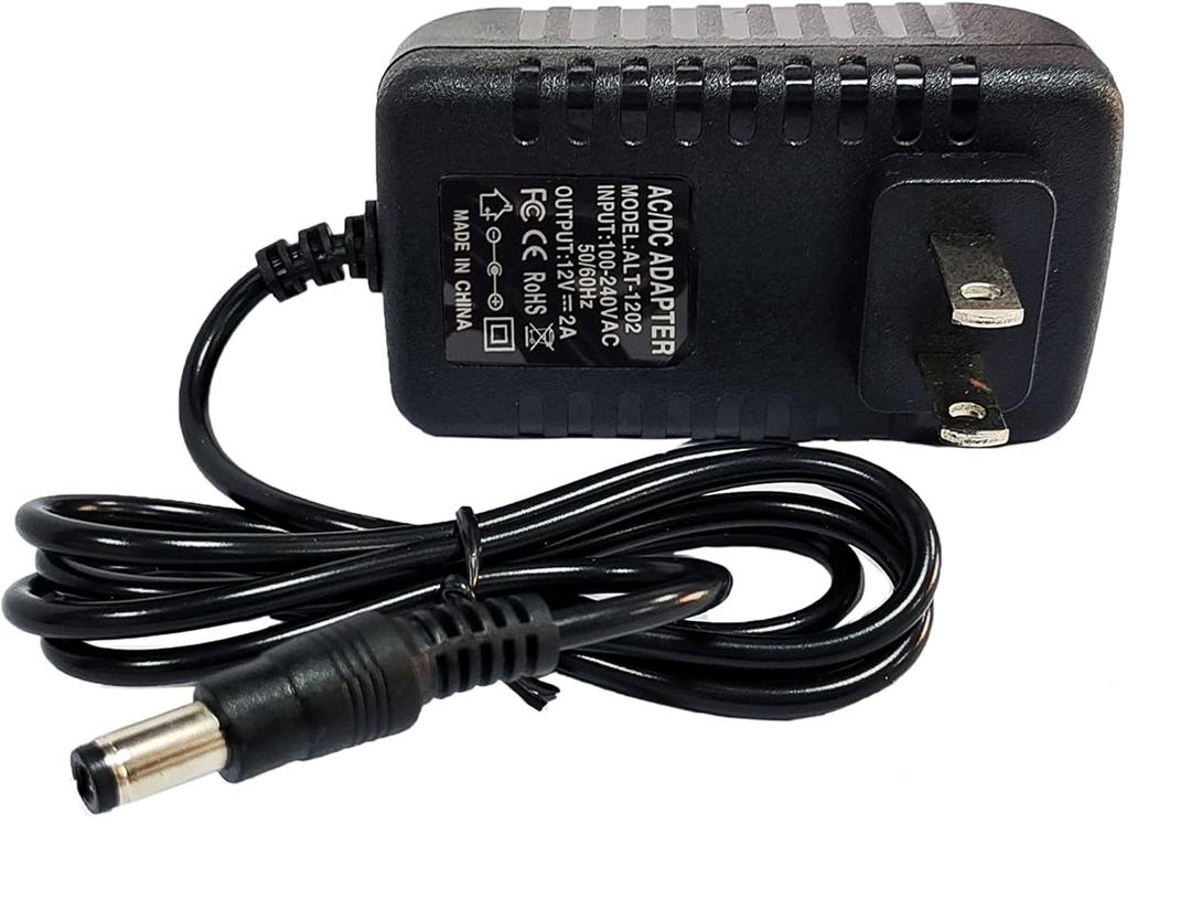 12 Volt 2A Power Adapter Supply, AC 100-240V to DC 12 V Power Supply Transformer Charger Wall Plug for DC12V Light Security CCTV Camera, Black, 8x5x3.3 cm