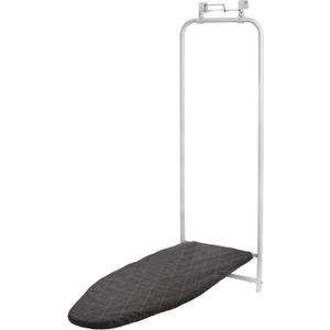 Household Essentials Over The Door Ironing Board, Space Saving Fold Down Ironing Board for Small Spaces, Apartments & Laundry Rooms Compact Hanging with Easy Pull-Down Design, White & Black