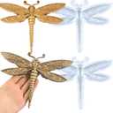 2PCS Dragonfly Silicone Mold Large Epoxy Resin Dragonfly Shape Molds 3D Unique Animal Pendant Wall Hanging Mould Resin Accessories Insect Series Chocolate Cake Fondant Decorating Silicone Mold
