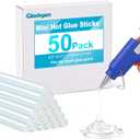 Mini Hot Glue Sticks for Glue Guns, 50-Piece Hot Glues Stick, 5.8" Long x 0.27" Diameter, Small Size, Versatile for Crafts, DIY Home Decor and Gluing Projects