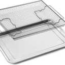 NX-AA5000RS Air Fryer Tray Stove Replacement Parts for Samsung Air Fryer Basket 304 Stainless Steel Samsung 30 Inch Gas Range Oven Air Fryer Rack 20.4 x 13.4 GE PM48X120 Air Fryer Basket 1 Pack