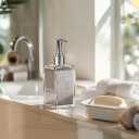 2 x White Soap Dispenser with Refillable Plastic Pump for Bathroom Sink or Kitchen Counter, Ideal for Hand Soap, Liquid Soap, Dish Soap, or Lotion Use