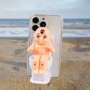3D Funny Tricky Toilet Boy Phone Case Compatible with iPhone 15 Pro Max Case, TPU Shockproof Clear Spoof Boy Cartoon Phone Case, Perfect Spoof Gift for Her or Him Ideas
