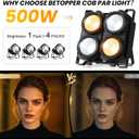 Betopper LC500 4x100W Stage Spotlight,2 in 1 COB Led Par Can Light-2 Packs