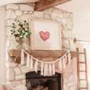 17.7" Daisy Heart Table Tree Decorative with Red Heart Floral Berry, 20 LED Light UP Small St Patricks Day Trees for St Patricks Day Party Home Table Centerpiece Spring Decor (1 Pcs)