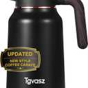 Thermal Coffee Carafe 70 oz - 36 Hour Hot Stainless Steel Carafes for Hot Liquids-Insulated Coffee Carafes For Keeping Hot/Cold Coffee, Tea, Water, Drink Dispenser for Parties(Black) (70 OZ, Black)