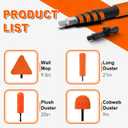 SISUPASSIE 20FT Duster Cleaner Kit, Dusters for Cleaning with Extension Pole, Baseboard & Wall and Window Cleaner Mop for Fan Blades, High Ceiling and Cobweb (Slight contamination of one cloth)