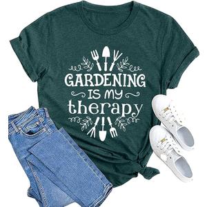 MAIHUN Garden Shirts Women Plant Lover T Shirt Gardening Graphic Tee Gardener Gift Tops, Small