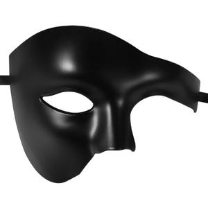 OIDEA Masquerade Mask for Men: Phantom Of The Opera Mask Plastic Costume Party Prom Ball Mardi Gras Venetian Half Face Mask (Matt Black)