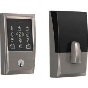 Schlage BE499WB CEN 619 Encode Plus WiFi Deadbolt Smart Lock, Keyless Entry Touchscreen Door Lock with Century Trim, Satin Nickel