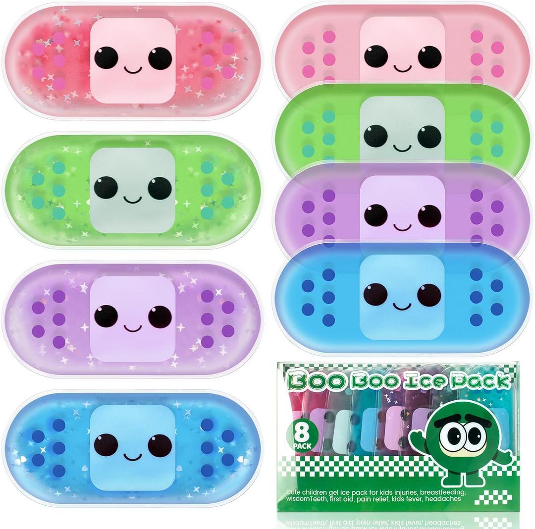 Boo Boo Gel Ice Packs, Kids Ice Packs, Gel Packs for Injuries, Cold Pack, Cold Therapy and Pain Relief for Minor Cuts, Pain Relief for Kids Injuries, Child Injury (8smile)