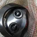 Kismile Small Electric Space Heater Ceramic Space Heater,Portable Heater Fan for Office with Adjustable Thermostat and Overheat Protection ETL Listed for Kitchen, 750W/1500W(Black) (Luxury Black-Built-in Handle)