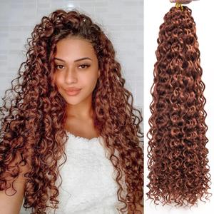 QRHSUKA GoGo Curl Crochet Hair for Black Women Water Wave Curly Crochet Hair Deep Wave Beach Curl Crochet Synthetic Hair Extensions (22 inch(Pack of 6), 350)