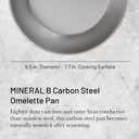 de Buyer MINERAL B Carbon Steel Omelette Pan - 9.5 Diameter, 7.7 Cooking Surface - Naturally Non-Stick Finish - Made in France