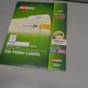 Avery File Folder Labels with TrueBlock Technology, Permanent Adhesive, 2/3" x 3-7/16", Laser/Inkjet, 4-Pack, 150 Labels Total (08593)