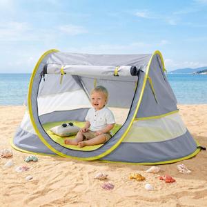 Poray Portable Baby Beach Tent with UPF 50+ Sun Shelter,Mosquito Net and Sunshade, Ideal Pop Up Kids Travel Tent with Carry Bag & 2 Stakes,Outdoor Indoor Play and Sun Protection