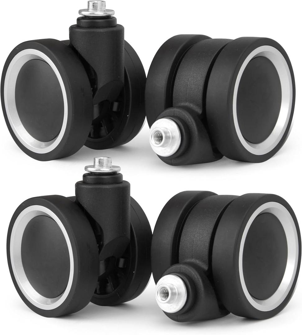 Zoofen Luggage Wheels Replacement 4 pcs Suitcase Replacement Wheels Wear-Resistant Spinner Wheels for Most Suitcase Repair(ZLN-A39,Black)