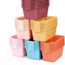 Funrous 48 Pack Plastic Cubby Bins for Book and Toy Storage, Orange