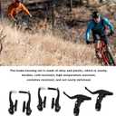 UOIENRT Complete Bike Brake Set Includes Callipers Levers Cables Black, Bicycle Front and Rear Brake Cable, Aluminum Alloy Brake Handlebars and V Bike Brake Kit