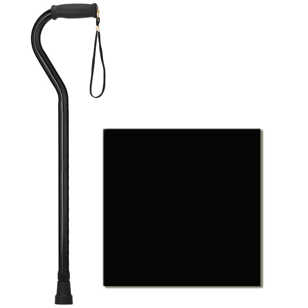 NOVA Heavy Duty Bariatric Walking Cane for Seniors, Men & Women 500 lb Weight Capacity Offset Cane, Lightweight Adjustable Walking Stick with Soft Foam Grip, Wrist Strap & Non-Slip Tip