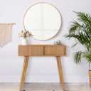 Console Table, Small Console Tables for Entryway，31" Vanity Desk Fluted Dresser Side Table, Brown Entry Table Narrow Console Table Modern Hallway Table Modern Sofa Table for Living Room