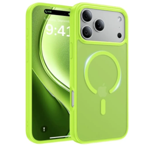 Magnetic for iPhone 17 Pro Max Case, [Anti-Slip] [Military-Grade Drop Protection] [Camera Protection] Skin-Friendly Slim Shockproof Protective Case for iPhone 17 Pro Max, Fluorescent Green