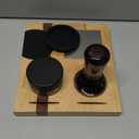 IKAPE 53MM Espresso Tamper Kit 5 IN 1, Espresso Tool Kit with Semi-Transparent Coffee Tamper, Distributor, Tamper Base, Cleaning Towel, Essential for Baristas (Black)