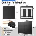 12 Pack Golf Wall Padding, 20" x 20" x 1.2", Indoor Golf Simulator Padding Panels, High Density Foam and PU Surface, for Impact Protection, Noise Reduction, Ideal for Gym, Garage, Playroom, 60 Straps