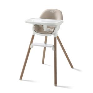 Graco Ready2Dine DLX 4-in-1 Highchair, Portable High Chair with 4 Growing Stages, Foldable Baby High Chair, Toddler Feeding Seat, Youth Stool, and Big Kid Seat, Linden