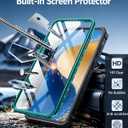 FNTCASE for Samsung Galaxy S25-FE Case: with [Built-in Screen Protector & Kickstand] [Military-Grade Drop Protection] Heavy Duty Protective Full Body Shockproof Rugged Sturdy TPU Phone Cover Green
