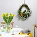 Easter Wreath for Front Door 18 Rustic Moss Bunny Floral Wreath Rabbit Decorations Spring Decor Door Wreath for Home Party Easter Gifts Celebrations