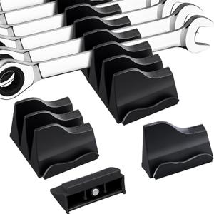 42-Tool Magnetic Wrench Organizer, Customizable Wrench Organizer Set for Tool Box, Wrench Holder for Tool Drawer Storage (BLACK, 42 PCS)