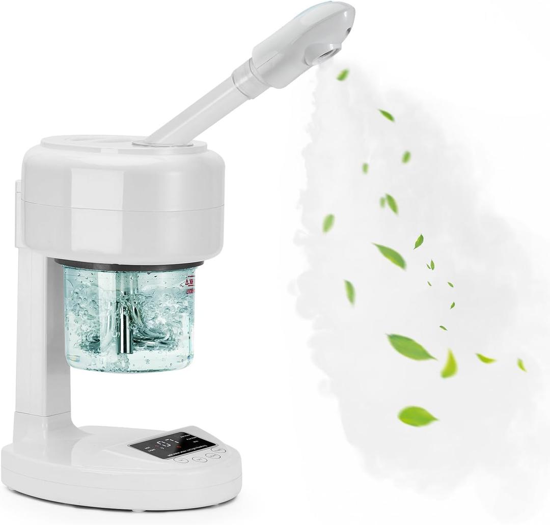 JOSTZHXIN Facial Steamer Nano Ionic Face Steamer with Extendable Arm,Portable Facial Steamer 360Rotating Nozzle Esthetician Steamer for Personal Care at Home or Salon