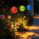 Solar Garden Lights Outdoor, 3 Pack Multi-Color Changing Solar Globe Lights Waterproof Decorative for Yard, Powered Glass Ball Garden Lights for Patio Decoration (3pack)