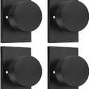 Goldenwarm Black Dummy Door Knob, Zinc-Alloy Matte Black Heavy Duty Single-Sided Door Locks (2 Pack)