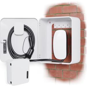 EV Electric Vehicle Car Charger Cover Protector Tesla Wall Charging Station Cable Cord Holder Lock Box Indoor Outdoor